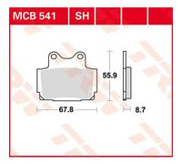 Trw Allround Standard Yamaha Fzr 250 87 Organic Rear Brake Pads Black