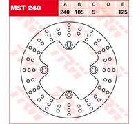 TRW Back brake disc MST240,DIAM..240MM,FIXED