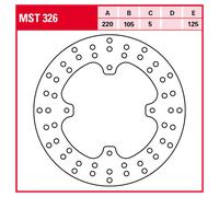 TRW Back brake disc MST326,DIA.220MM,FIXED