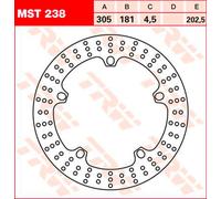 TRW Brake disc with ABE MST238,DURCH.305MM, FIXED