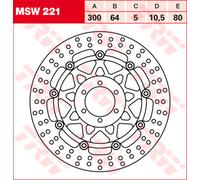TRW Lucas Brake Discs MSW221,DIAM.300MM,FLOAT.