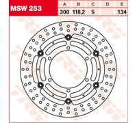 TRW Brake disc with ABE MSW253,DURCH.300MM,SCHWIM