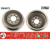 TRW BRAKE DRUM DB4072 FOR RENAULT