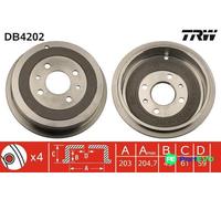 TRW BRAKE DRUM DB4202 FOR ALFA ROMEO FIAT