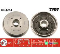 TRW Brake Drum DB4214 - ZF Aftermarket - Fits Dacia Logan 1.2 16V