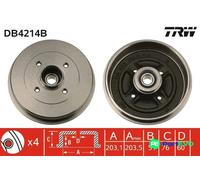 TRW BRAKE DRUM DB4214B FOR RENAULT DACIA