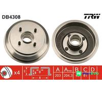 TRW BRAKE DRUM DB4308 FOR FORD MAZDA