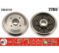 TRW BRAKE DRUM DB4310 FOR CITROËN