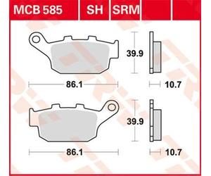 TRW BRAKE PAD ALLROUND ORGANIC HONDA, YAMAHA, SUZUKI, TRIUMPH, BUELL MCB585
