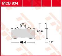 TRW BRAKE PAD ALLROUND ORGANIC STANDARD BMW, KTM, TRIUMPH, APRILIA MCB834