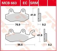 TRW BRAKE PAD ALLROUND ORGANIC STANDARD HONDA, SUZUKI, CFMOTO, KYMCO, PGO MCB663
