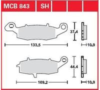 TRW BRAKE PAD ALLROUND ORGANIC STANDARD KAWASAKI, SUZUKI, SYM MCB843