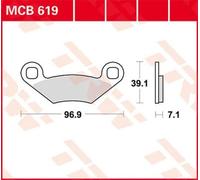 TRW BRAKE PAD ALLROUND ORGANIC STANDARD POLARIS MCB619