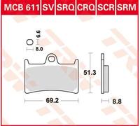 TRW BRAKE PAD ALLROUND ORGANIC STANDARD YAMAHA MCB611