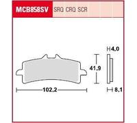 TRW BRAKE PAD CRQ HYPER-CARBON RACING HONDA, BMW, KTM, TRIUMPH, DUCATI MCB858CRQ