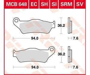 TRW BRAKE PAD SH SINTER PERFORMANCE BMW, KTM, DUCATI, HARLEY DAVIDSON MCB648SH