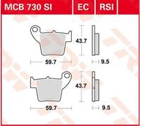 TRW BRAKE PAD SI SINTER OFFROAD HONDA, HM MOTO, TM RACING MCB730SI