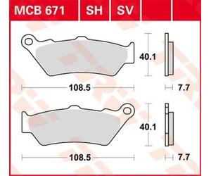 TRW BRAKE PAD SV SINTER PERFORMANCE HONDA, YAMAHA, BMW, KTM, DUCATI MCB671SV