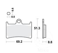 TRW Brake Pads Carbon CRQ front 1 Set MCB611CRQ For Yamaha MT 09 850 2013-2020