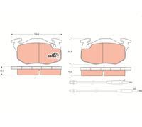 TRW Brake Pads GDB1033 Citroen Ax (03.1987->) 1.0 - 30Kw 40Hp (C3A)