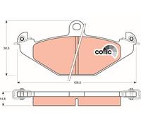 TRW Brake Pads GDB1041 Lotus ESPRIT S4 (082) (1988->) 3.5 - 260Kw 354Hp V8
