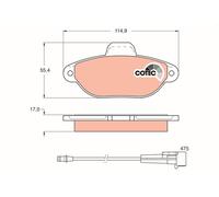 TRW Brake Pad Set GDB1115 - Front with Wear Sensor - Fits FIAT & Lancia
