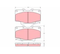 TRW Brake Pads GDB1154 For Toyota 4-Runner Front 72mm Height 119.2mm Length