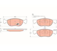 TRW Brake Pads GDB1290 Front Axle For Alfa Romeo 145 JTD 1998-On 1.9 77kW