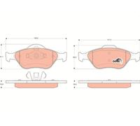 TRW Brake Pads GDB1419 For Ford Fiesta 2002- 1.25 51kW 69HP Front ABS