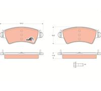 TRW Brake Pads GDB1501 For Peugeot 206 Sedan 1998-> 1.6 80kW 109CV Front