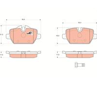 TRW Brake Pads GDB1612 For BMW 1 Series E81/E87 (2004->) 1.6 85kW 115hp Rear