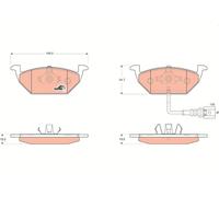 TRW Brake Pads GDB1658 Front Audi A3 2003-On 1.2 TFSI 77kW 103HP