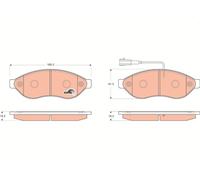 TRW Brake Pads GDB1681 – Disc Brake Set of 4, Front Axle for Peugeot Boxer 2006, Fiat & Citroen