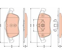 TRW Brake Pads GDB1788 Porsche 911 (Type 996) (1998->) 3.6 - 235Kw 320Hp