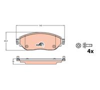 TRW Brake Pads GDB2096 Fiat TALENTO Bus (296_) (2016->) 1.6 - 70kw 95hp