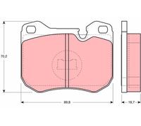 TRW Brake Pads GDB309 Porsche 924 Turbo 1975- 2.0 130kw 177cv Front