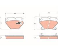 TRW Brake Pads GDB3243 For Toyota Celica (T23) 2000- 1.8 105kW 142hp Rear