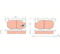 TRW Brake Pads GDB327 For Citroen Saxo 1995-2003 Front Axle 105x54.3x18mm