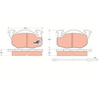 TRW Brake Pads GDB327 For Citroen Saxo 1995-2003 Front Axle 105x54.3x18mm