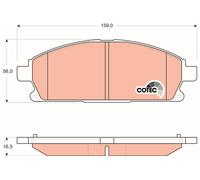 TRW Brake Pads GDB3293 Nissan X-Trail (T30) (2001->) 2.0 - 103Kw 140Hp 16V