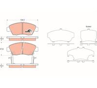 TRW Brake Pads GDB3375 Honda Civic Sedan 3 Pt (Ep)(2001->) 1.6 - 81Kw 108