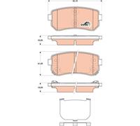 TRW Brake Pads GDB3474 Hyundai I20 (GB)(2014->) 1.1 - 55Kw 74Hp CRDI