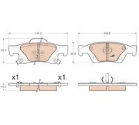 TRW Brake Pads GDB4448 Jeep Grand Cherokee (WK) (2010->) 3.0 - 140KW 190CV C