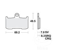 TRW Brake Pads Sintered Front SV MCB737SV 1 For Kawasaki Z 900 ABS 2017-2023