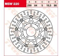 Motorcycle Brake Disc 290mm MSW220 TRW Set Genuine Top Quality Guaranteed New