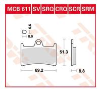 Trw Carbon Race Longlife Yamaha Yzf-r1 1000 98 Sintered Front Brake Pads