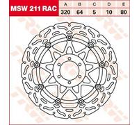 TRW Contoured Floating Brake Disc For Laverda 650 Ghost 1996-1998 Front