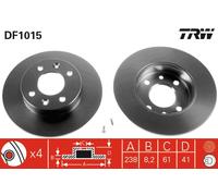 TRW DF1015 Brake Disc for RENAULT