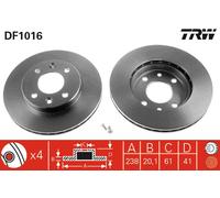 TRW DF1016 Brake Disc for NISSAN,RENAULT
