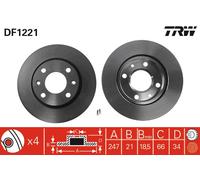 TRW DF1221 Brake Disc for CITROËN,CITROËN (DF-PSA),LIFAN,MAPLE (SMA),MEGA,PEUGEO